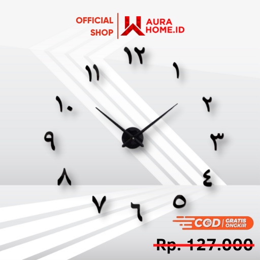 Jam Dinding DIY Giant Wall Clock Creative Design / Jam Dinding Besar Tempel Unik Kaligrafi Karakter 