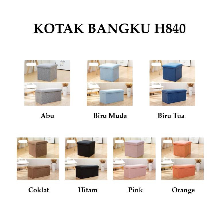 Grosir- H840 Kursi Box Lipat / Storage Box Sofa / Bangku Lipat / Tempat Penyimpanan Barang Serbaguna