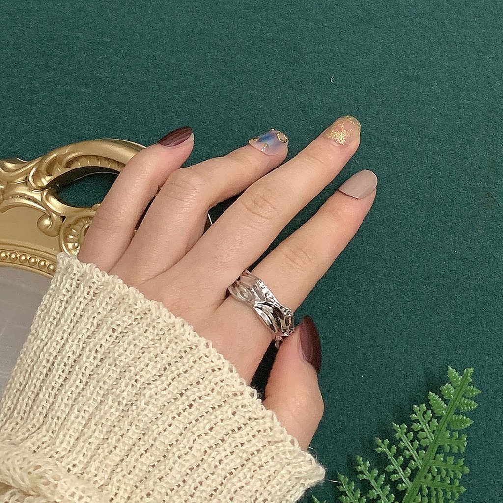 Cincin Model Terbuka Dapat Disesuaikan Desain Hati Untuk Pria Dan Wanita