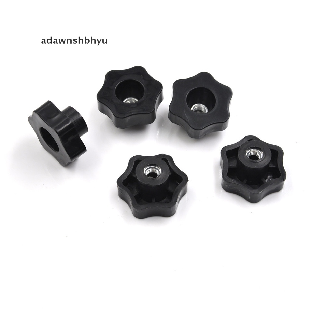 Adawnshbhyu 4Pcs M6 Female Thread Star Shaped Head Clamping Nuts Knob Dengan Lubang Tembus