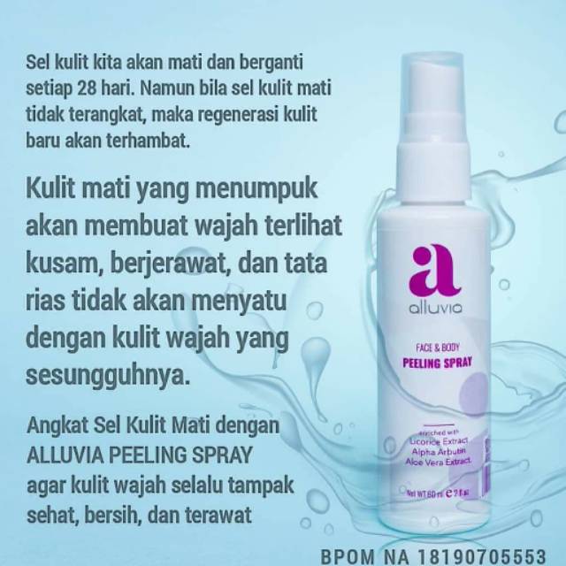 Peeling spray alluvia