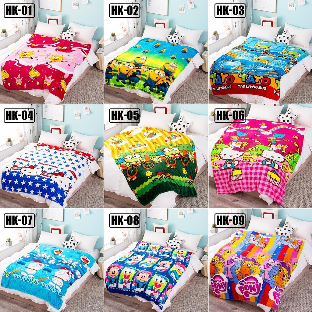 NEW PRODUK !!!Selimut Bulu Motif Selimut Karakter Selimut Bulu Anak Lembut Tebal SELIMUT DORAEMON - HK COD