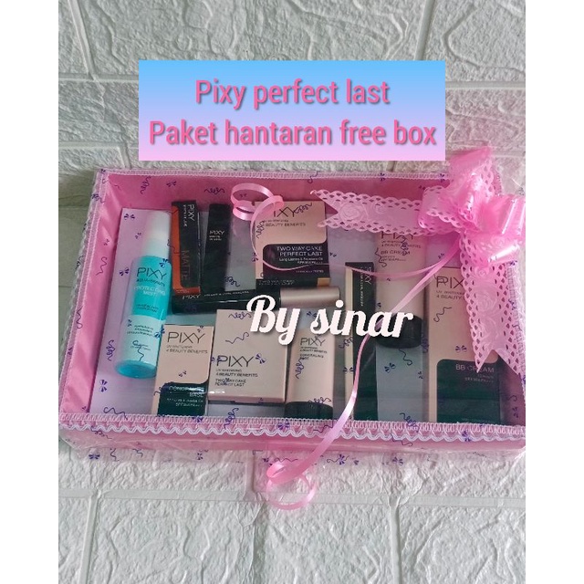 Pixy Perfect last paket hantaran pernikahan free box/paket seserahan  make-up pixy ekonomis lengkap(