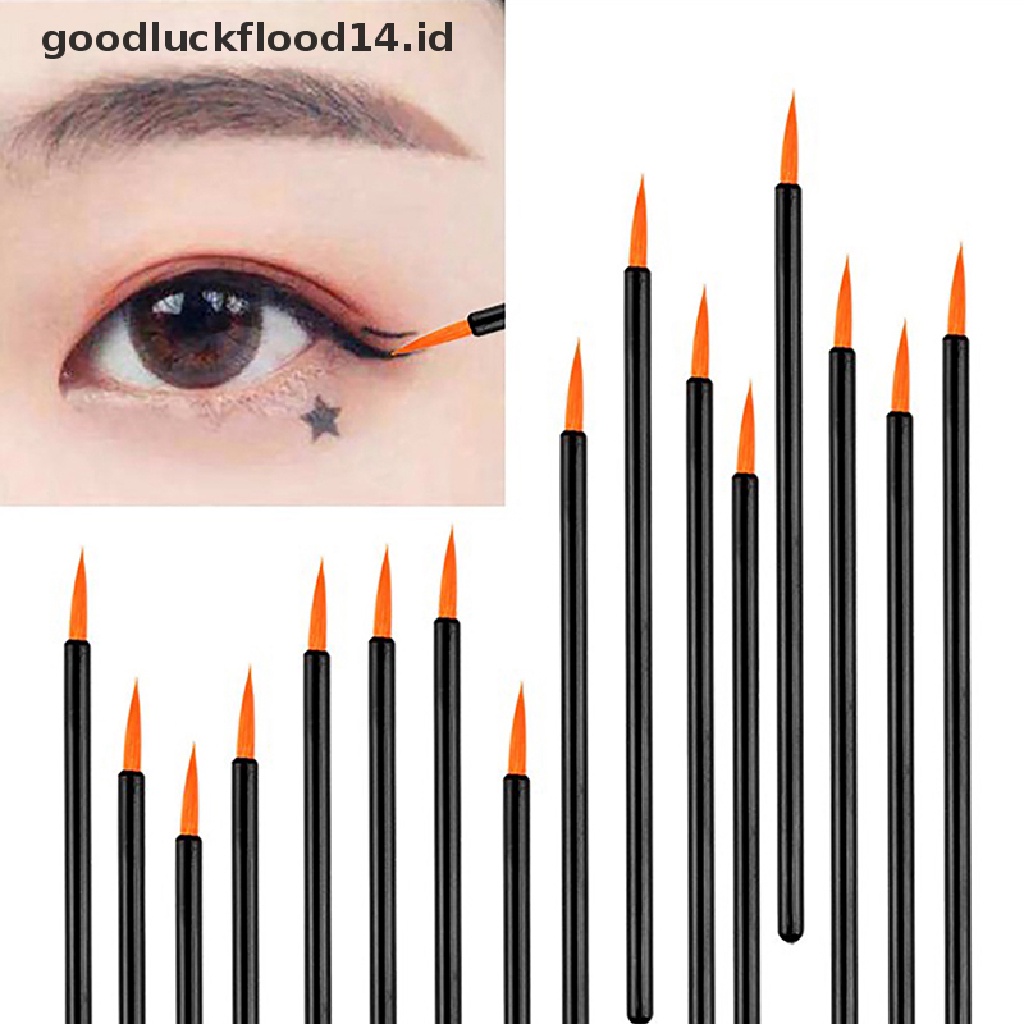 [OOID] 50Pcs Disposable Eyeliner Brushes Individual Applicator Fibre Swab Liner Brush ID