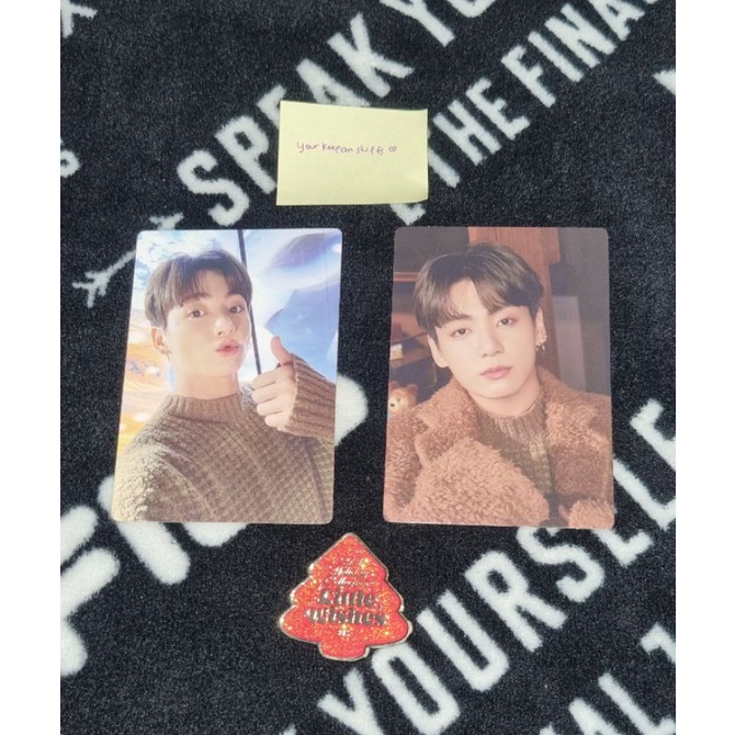 BTS HOLIDAY SPECIAL BOX Little Wishes Jungkook bundle Little Wishes Bagde / Samsung X BTS Photocard 