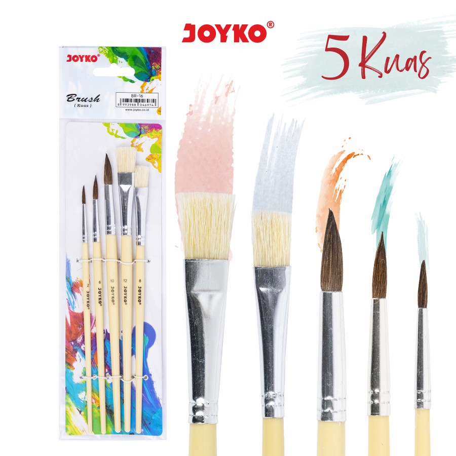 

Kuas Lukis Cat Air Akrilik Joyko BR-16 Brush Set Acrylic / Set
