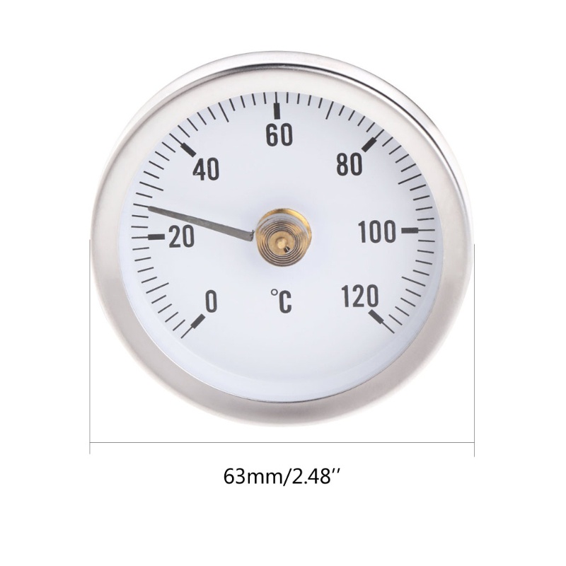 Mary Termometer Pengukur Suhu Bimetal Model Klip On Ukuran 63mm 120 Derajat℃