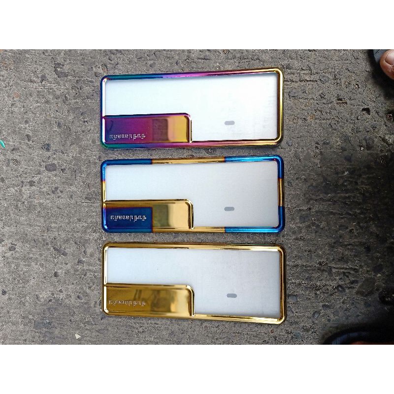 Bingkai Plat nomor Twotone Thailand tatakan plat pelangi reimbow dudukan plat gold mio vario beat dl