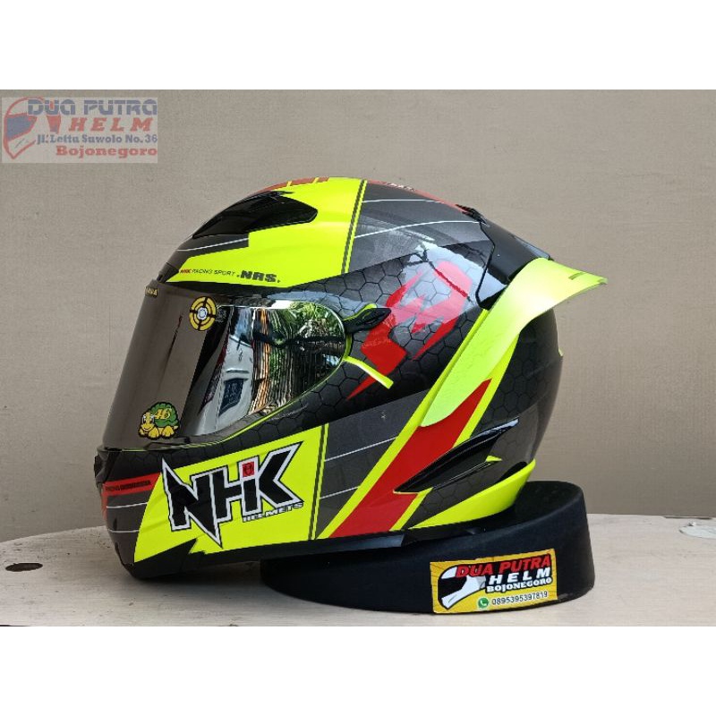 HELM FULLFACE NHK RX9 NAVY YELLOW FLUO PAKET GANTENG