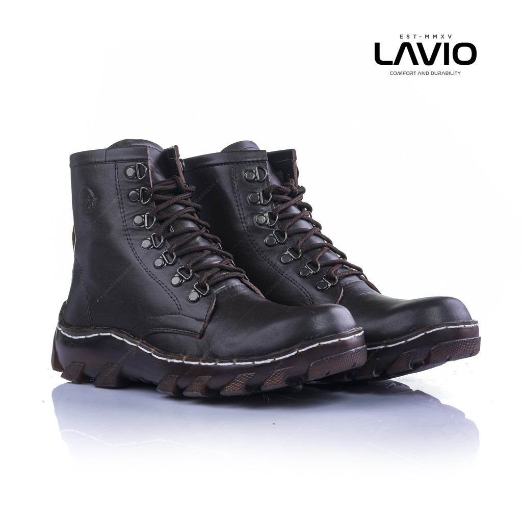 Sepatu Safety Boots Outdoor Pria Keren Lavio Holden Kulit Asli