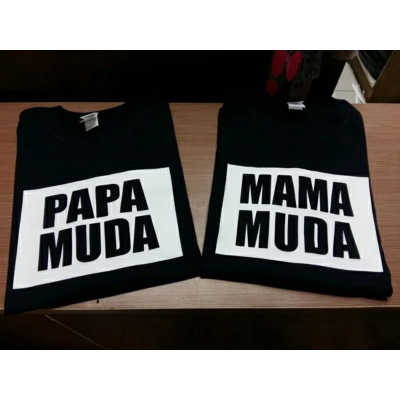 KAOS PASANGAN COUPLE PAPA MUDA MAMA MUDA LENGAN PENDEK