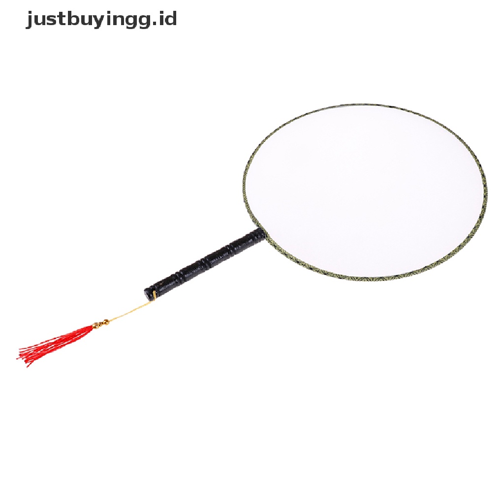 (Justbuyingg.Id) Kipas Tangan Gong Kosong Diy Warna Putih Untuk Anak-Anak