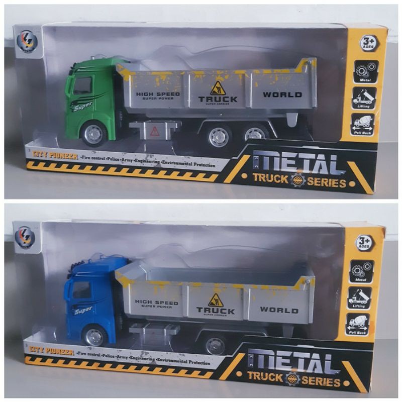 Diecast Dump Truck Uk Besar Alloy - Mainan Miniatur Mobil Truk Tanah New