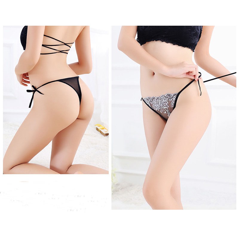 Celana dalam seksi tali bahan Renda G String Wanita Motif  thong c152