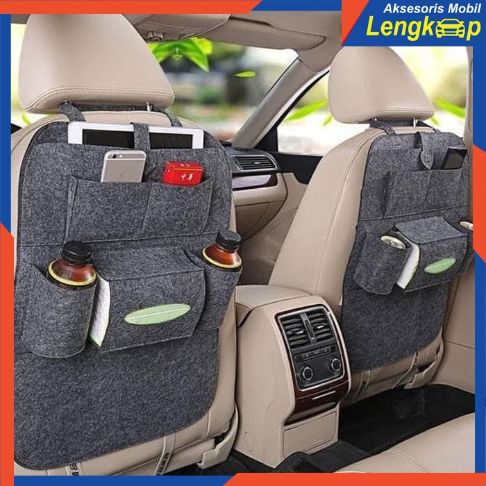 TAS JOK MOBIL KULIT / TAS JOK BELAKANG MOBIL / CAR SEAT ORGANIZER / TAS MOBIL MULTIFUNGSI ML49