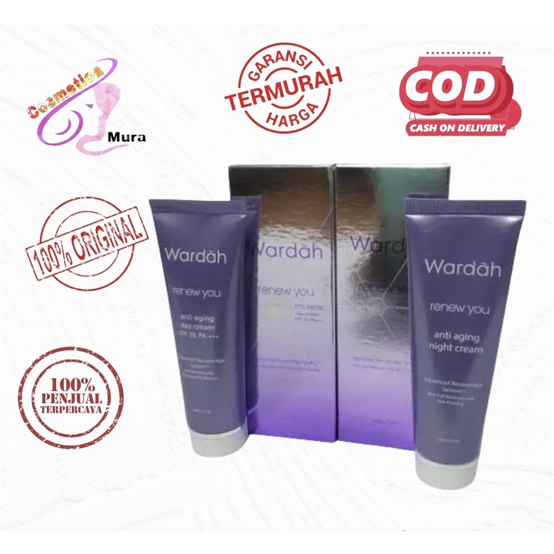 [ 17 ml ] wardah renew day cream / WARDAH RENEW night CREAM kemasan odol tube