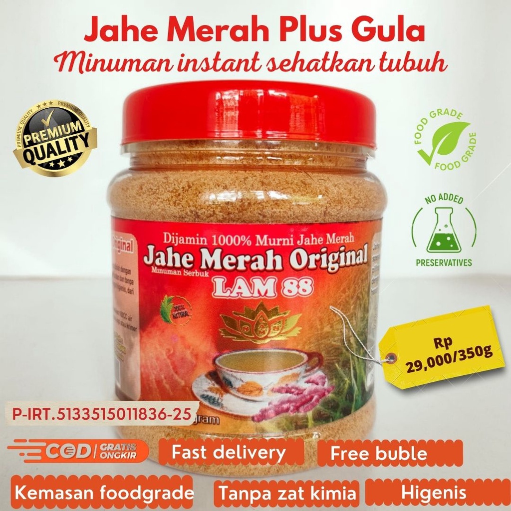 

Jahe murah original dengan gula kemasan 350g