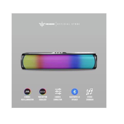 Speaker gaming nyk nemesis sound bar wired 3.5mm usb bluetooth 5.0 stereo rgb rhythm with tf card siren x-30 x30 - soundbar