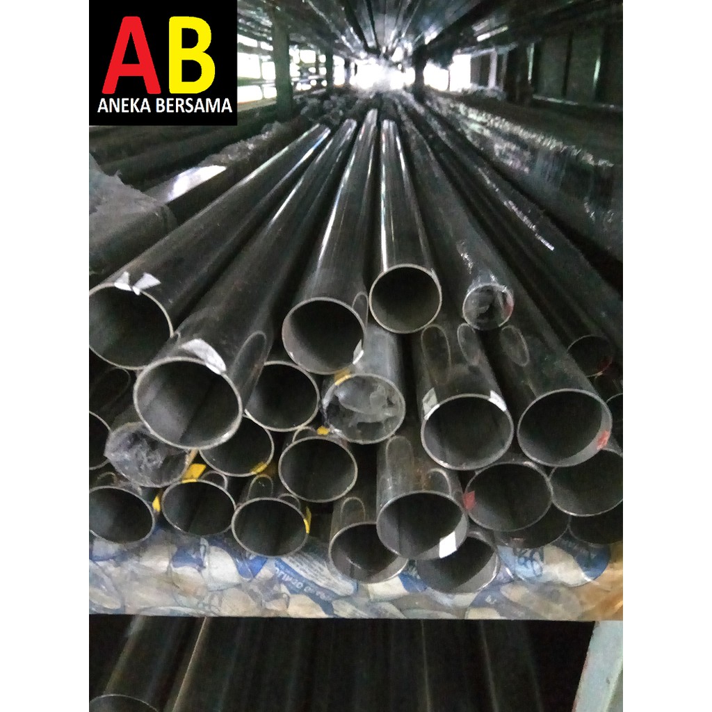 Pipa Bulat Stainless Steel 1.5in Tebal 0.8mm (Mirror)