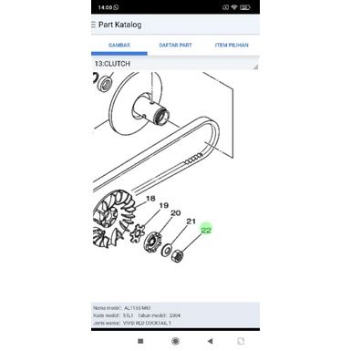 NUT MUR PULLY DEPAN RUMAH ROLLER MIO SPORTY SMILE SOUL FINO NOUVO ORIGINAL