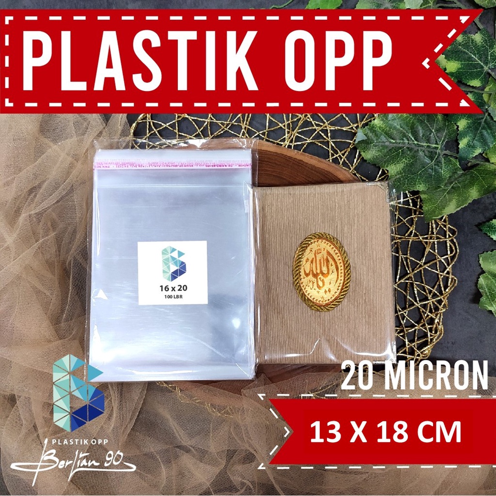 

Plastik OPP 13 X 18 CM 20MIC 100LBR Lem Atau Seal / Plastik kemasan bungkus aksesoris undangan murah berkualitas