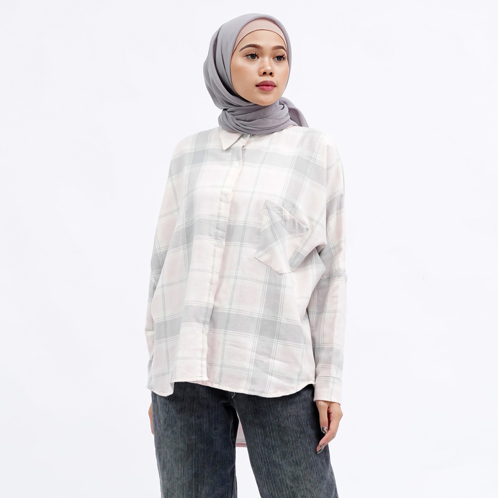 KEMEJA BOYFRIEND KOREA OVERSIZE OMBRE FLANEL PREMIUM SHIRT B341-Motif 2