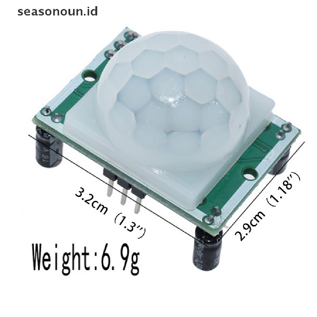 Hc-sr501 Modul Sensor Detektor Gerak PIR Inframerah IR Pyroelektrik Adjustable