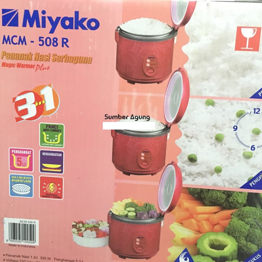 Rice Cooker MCM508R Miyako Merah Penanak Nasi Serbaguna Magic Com