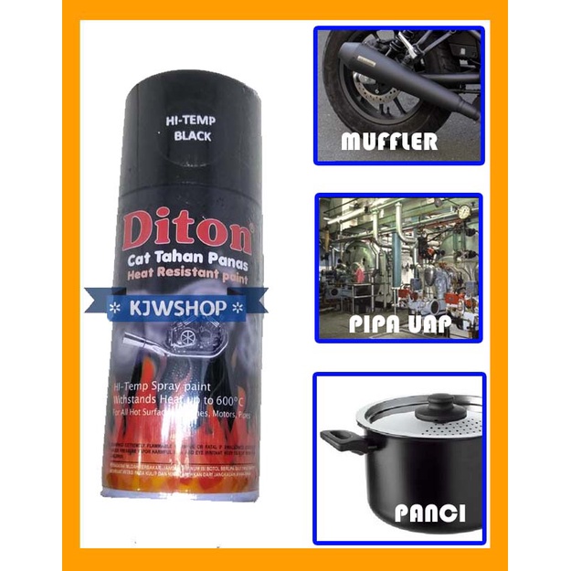 Pylox Diton Hi Temp Black Doff 150cc Diton Knalpot Tahan Panas Cat Semprot Tahan Panas Hitam Dof Hea