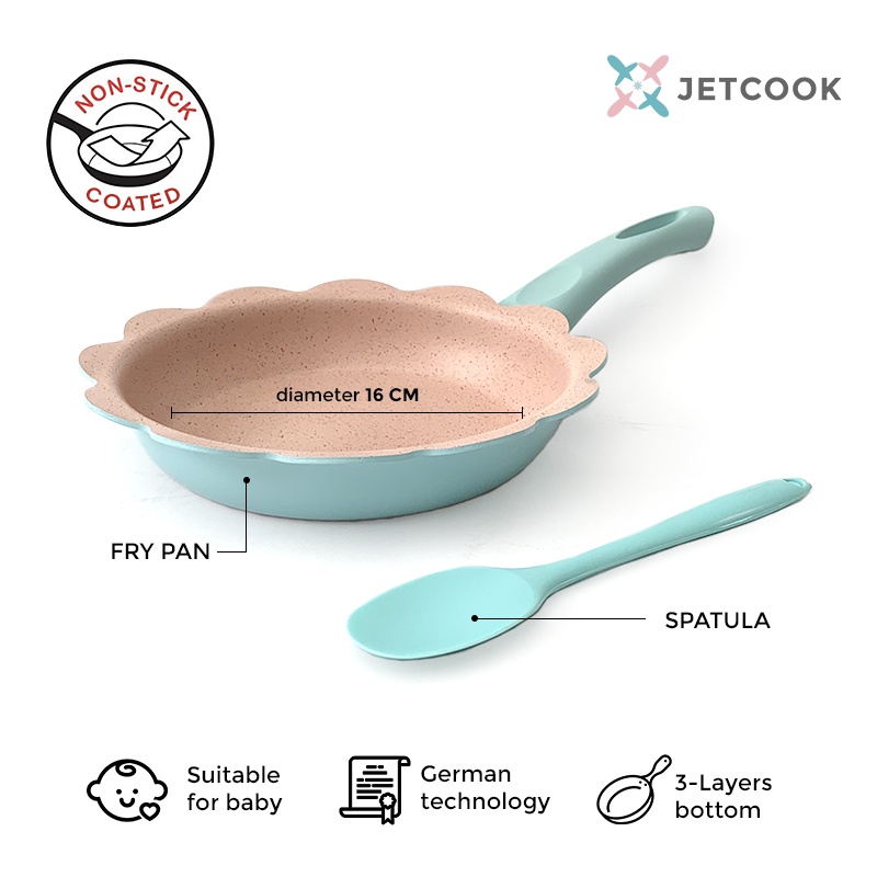 JetCook Baby Cookware Frying Pan 16cm - Wajan untuk Bayi - Biru Muda