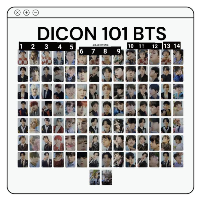 sharing photocard DICON bts satuan each HYUNG LINE
