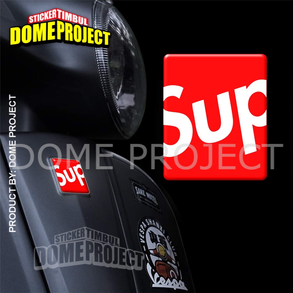 STICKER MOTOR VESPA DASI PIAGGIO SUPREME EMBLEM MOTOR TIMBUL LENTUR AKSESORIES BODY MOTOR IMPORT OUTDOOR STICKER RESIN