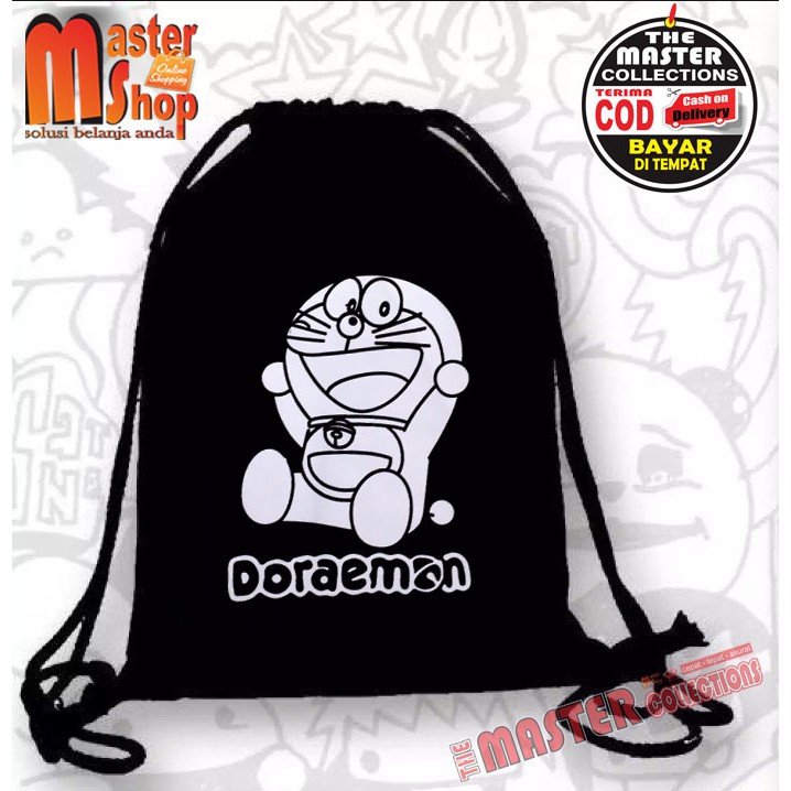 Tas Serut Doraemon / Drawstring / Tas Tali / Tas Stringbag Gym Olahraga ( MURAH BISA COD )