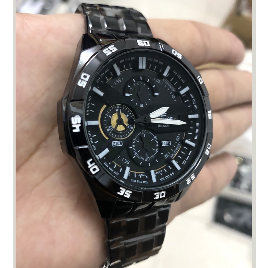 Jam Pria Edifice EFR 556 DY  HITAM stainless steel strap