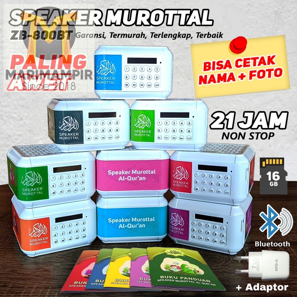 Marimampir Speaker Murottal - Speaker Bluetooth + Chip Murottal + Adaptor