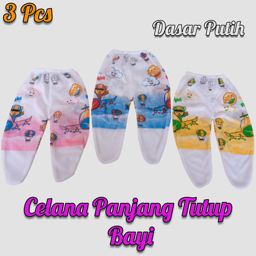 3Pcs Celana Panjang bayi Tutup Newborn katun TC