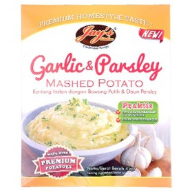 

JAY'S MASHED POTATO GARLIC AND PARSLEY KENTANG INSTAN DENGAN BAWANG PUTIH DAUN PARSLEY 45 GRAM JAYS