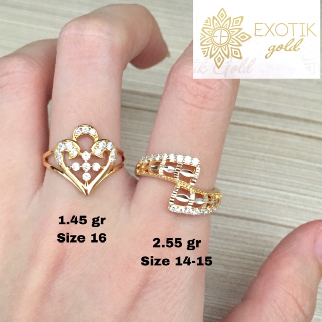 Cincin emas variasi permata kadar 375