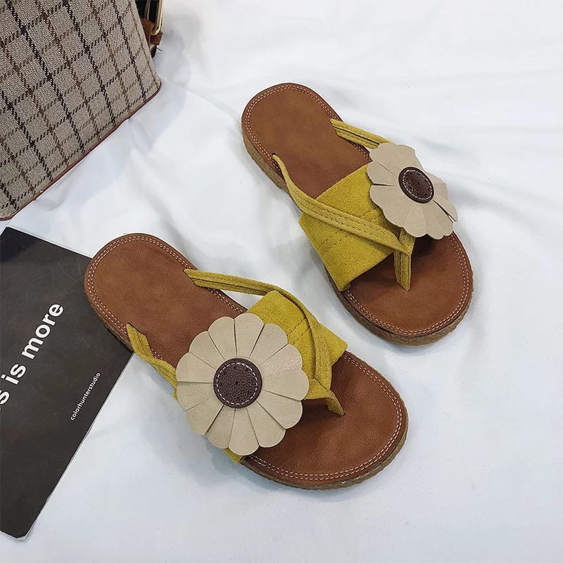 SANDAL WEDGES WANITA / WEDGES MOTIF BUNGA PREMIUM 4856