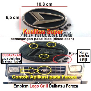 emblem logo lambang grill depan daihatsu feroza chrome (1 buah)