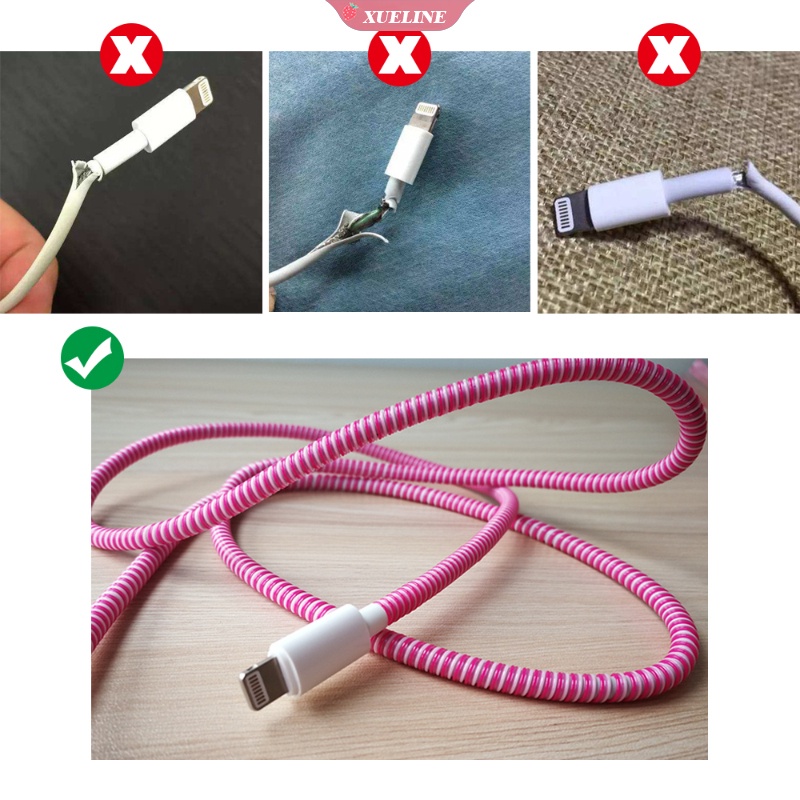 Pelindung Kabel Data / Earphone USB 1.4M Untuk Iphone / Android
