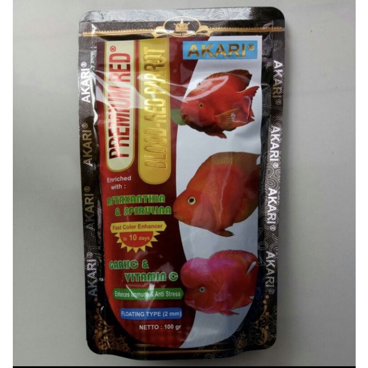 AKARI PELET PREMIUM RED BLOOD-RED PARROT REPACK CHANNA FLOATING TYPE