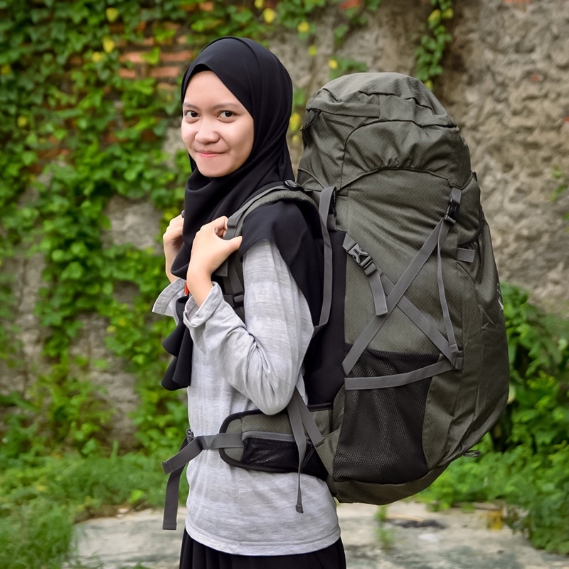 Tas Ransel Carrier Gunung Hiking Outdoor 50 Liter Wanita - Irco Arimbi Hijau Army