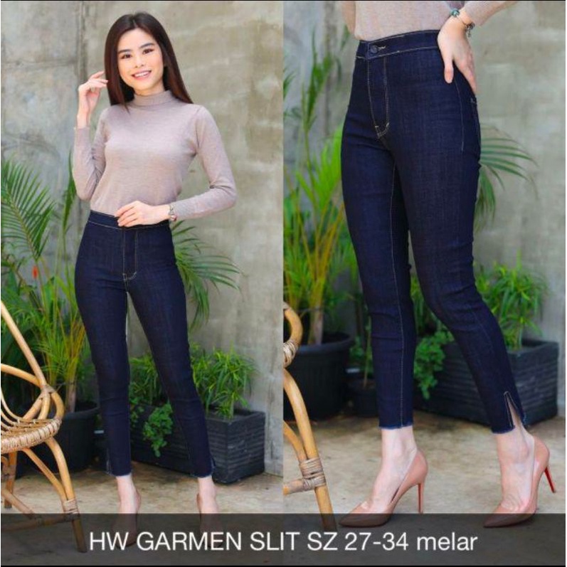 HAIGHWEIST GARMENT SLIT SANKHARA SKINNY JL JEANS LINE