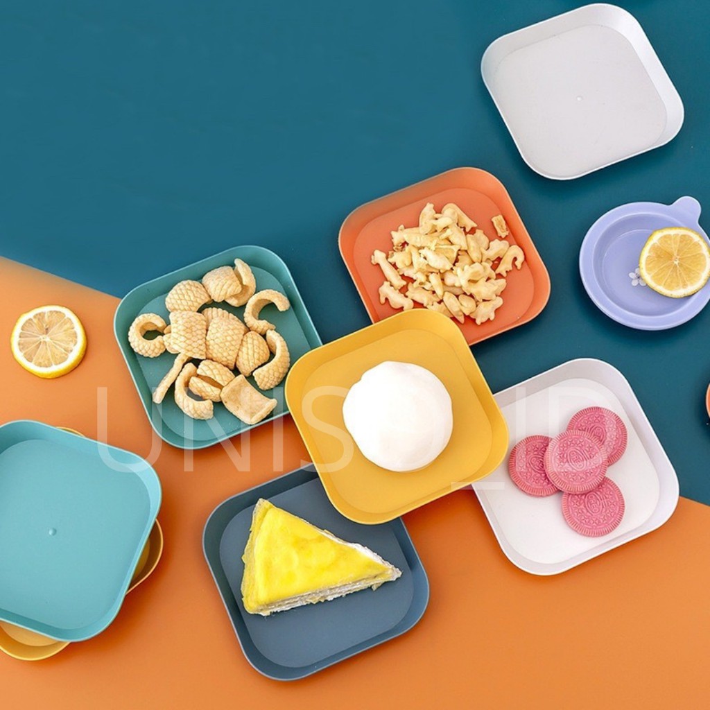 UNISO - PIRING PLASTIK MAKAN UNIK TEMPAT WADAH BUAH SAYURAN SNACK KUE SAJI SERBAGUNA MAKANAN | PIRING SNACK | PIRING UNIK | PIRING ESTETIK | PIRING PLASTIK KECIL | PIRING BUAH | PIRING MURAH-1