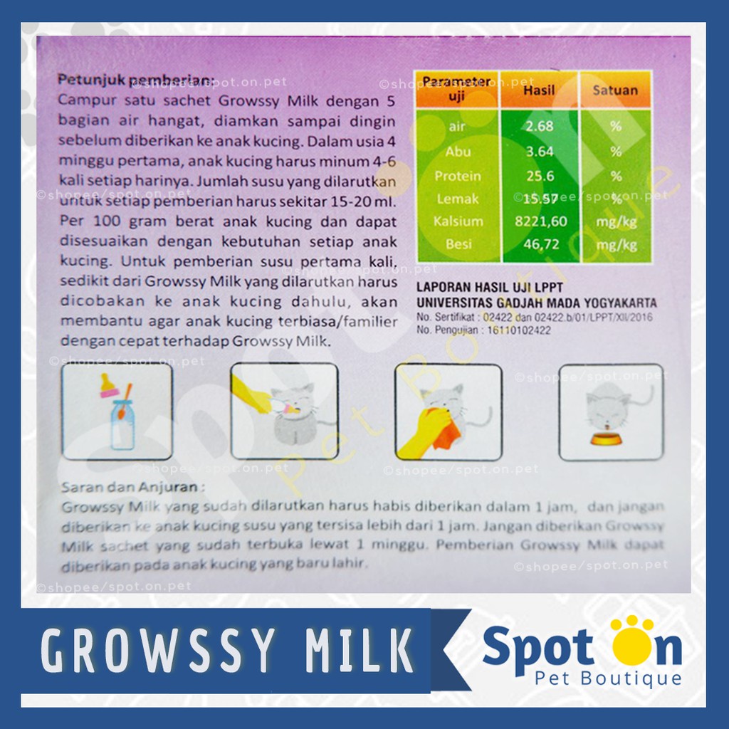 Susu Growssy / Susu Growppy Sachet | Susu Kucing &amp; Susu Anjing | Growsy Growwsy Growpy Growwpy