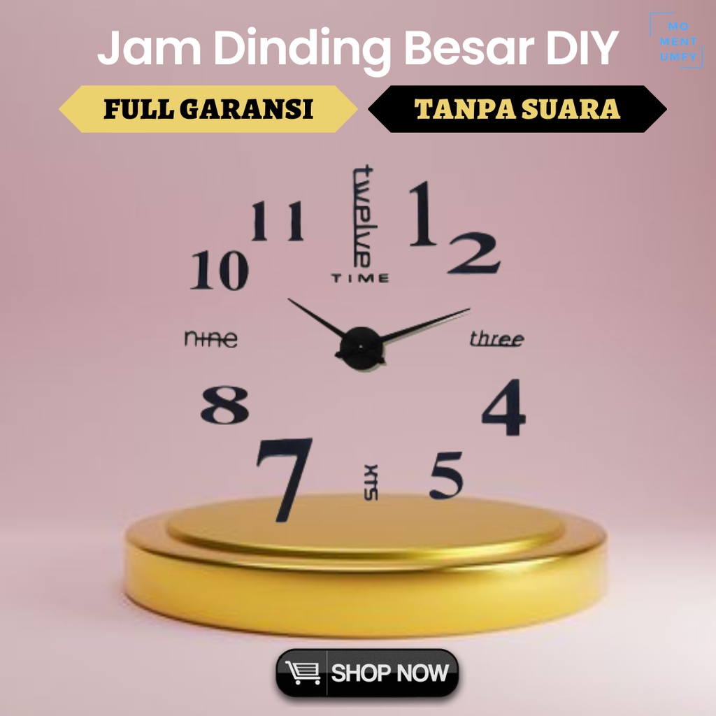 Taffware Mesin Jam Dinding Dingding Hias Digital Analog Klasik Modern Tempel Gantung Kaligrafi Karak