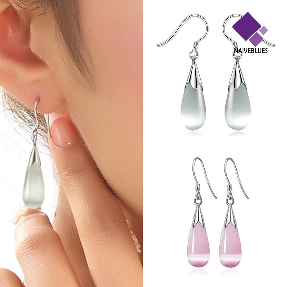 Anting Kait Bentuk Daun Opal Waterdrop Untuk Wanita