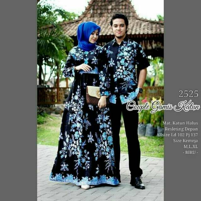 Maura couple - Sania Ruffle Batik Couple gamis Ori Ndoro Jowi DNT