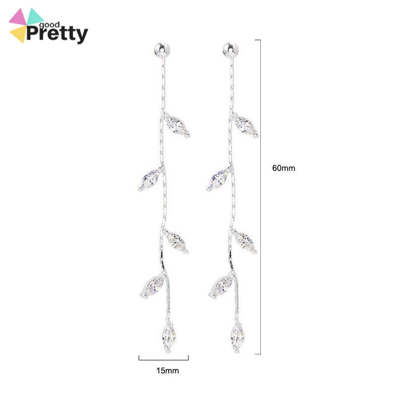 S925 Silver Willow Earrings Wanita Temperamen Anting Rumbai Panjang Sederhana - PD